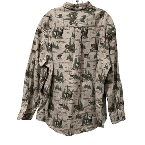 Cabela’s Mens XL Vintage Deerskin Chamois Button Down Flannel Outdoor Shirt R10 - Picture 2 of 4